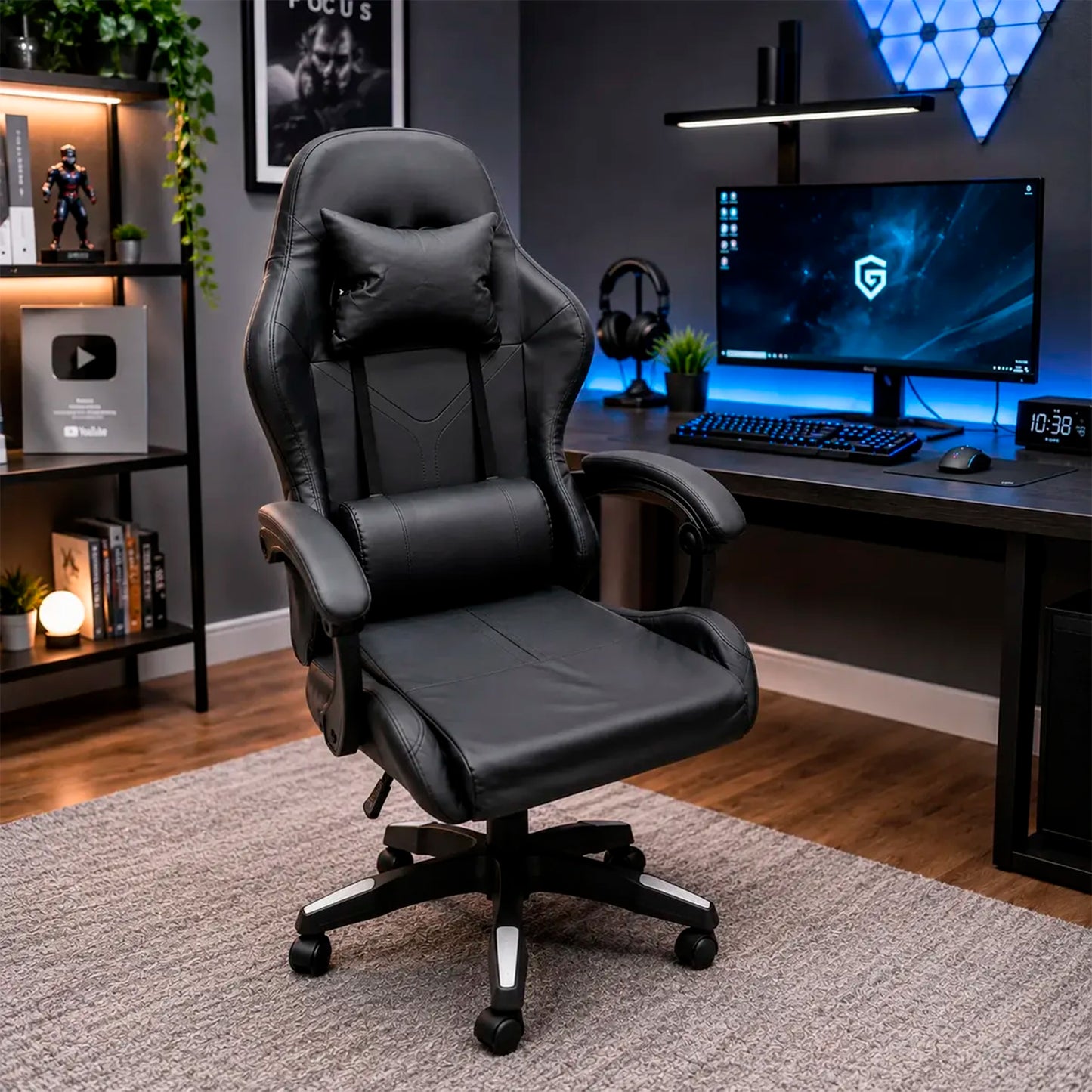 Cadeira Gamer Escritório Ergonômica Confortável Reclinável