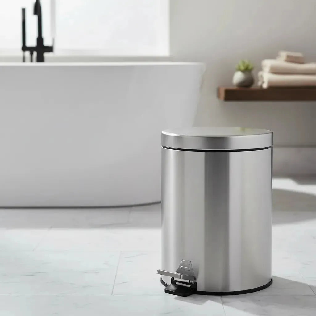 Lixeira Inox Pedal E Balde 5 Litros