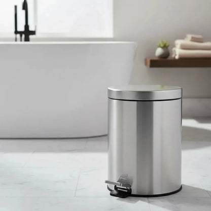 Lixeira Inox Pedal E Balde 5 Litros