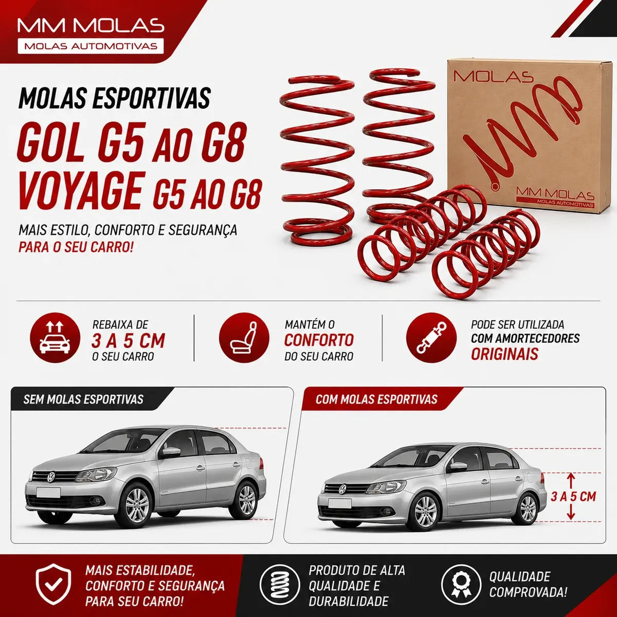 Kit 4 Molas Esportivas Do Gol G5 G6 G7 Todos