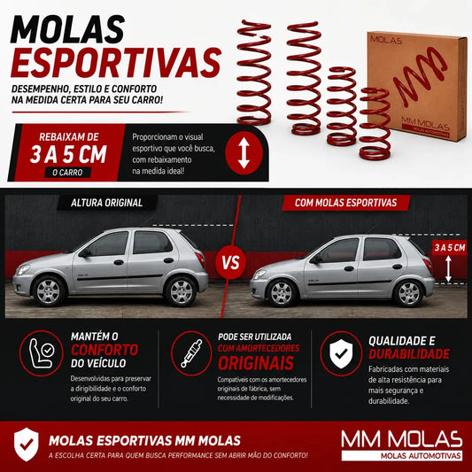 Kit 4 Molas Esportivas Corsa Wind 1994 A 2002 Super