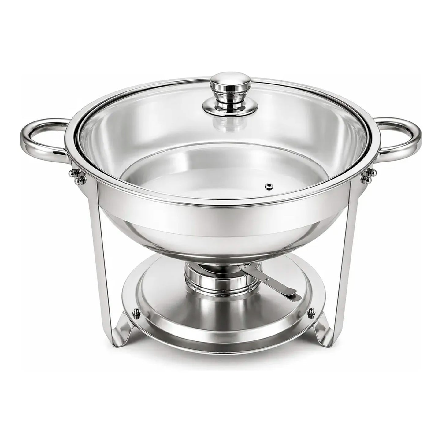 Rechaud Redondo 6 Litros Aço Inox Banho Maria Buffet Tampa